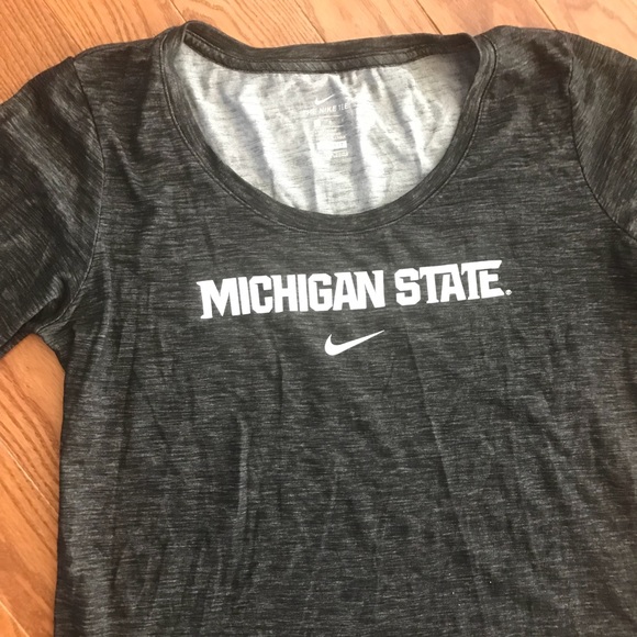 Grey Michigan State long sleeve dri fit t shirt - Picture 2 of 5
